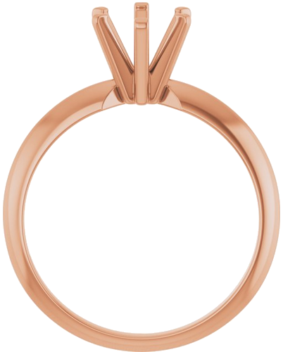 14K Rose 8x6 mm Oval 6-Prong Solitaire Engagement Ring Mounting (2)