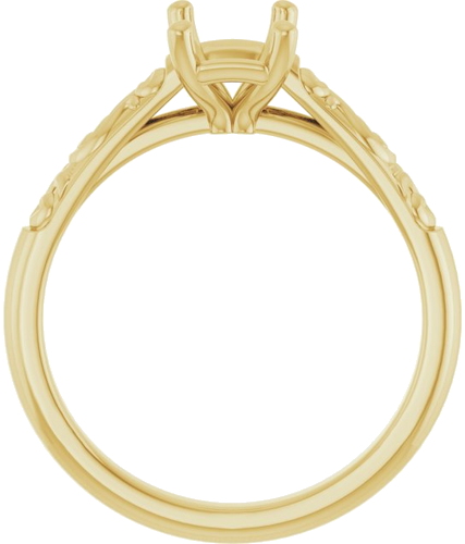 Sužadėtuvių Žiedas „Solitaire“ 585 Geltonojo Aukso Emerald 7mm x 5mm (1)