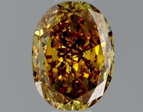 0.51 carat Fancy Deep Brownish Orangey Yellow-SI1 Natūralus Oval Deimantas (1)