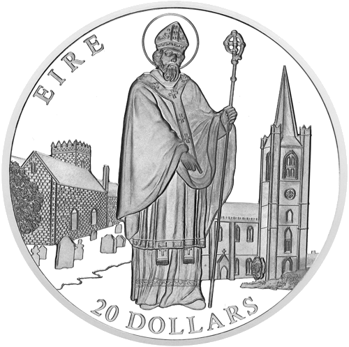 2001 Airija Liberija 20 dolerių sidabrinė moneta (1)