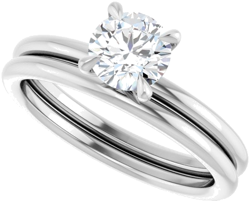 Sužadėtuvių Žiedas „Claw-Prong Solitaire“ 14k white gold Round 5.8mm (10)