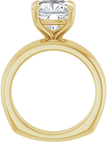 Sužadėtuvių Žiedas „Claw-Prong Euro Shank“ 18k yellow gold Cushion 9mm (7)