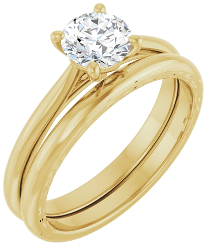 14K Yellow 5.8 mm Round Solitaire Engagement Ring Mounting (6)