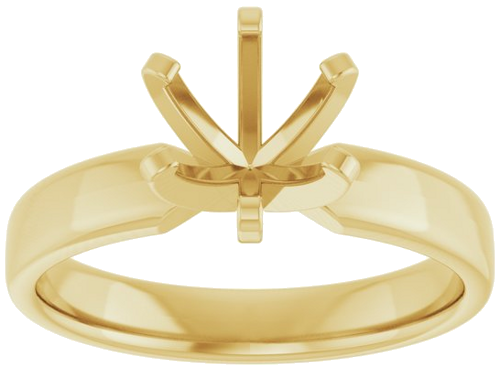 14K Yellow 7 mm Round Solitaire Engagement Ring Mounting (3)