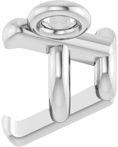 Pakabukas „Round 3-Prong“ 585 Baltojo Aukso Round 4mm (3)