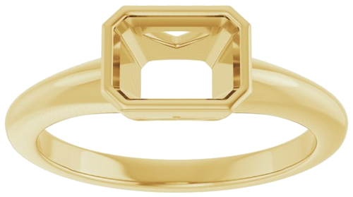 Sužadėtuvių Žiedas „Bezel-Set Solitaire“ 14k yellow gold Emerald 7mm x 5mm (3)