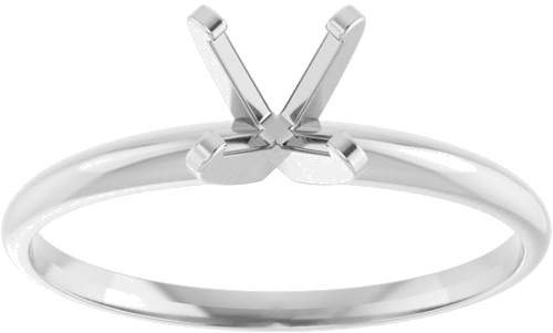 14K White 5.5 mm Round Ultra-Lightweight Solitaire Engagement Ring Mounting (3)