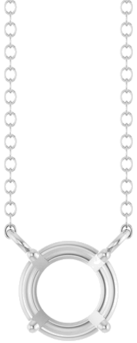 Pakabukas „Solitaire“ 14k white gold Round 6.5mm (1)