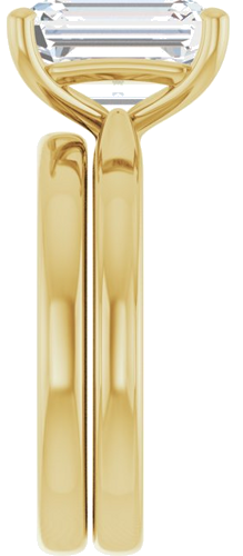 Sužadėtuvių Žiedas 14k yellow gold Emerald 10mm x 8mm (9)
