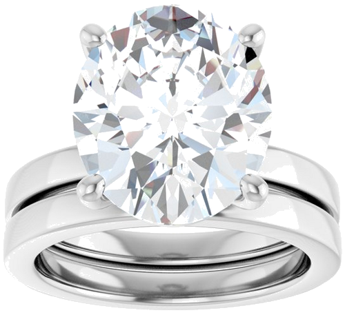 Sužadėtuvių Žiedas „Solitaire“ 14k white gold Oval 13mm x 11mm (8)