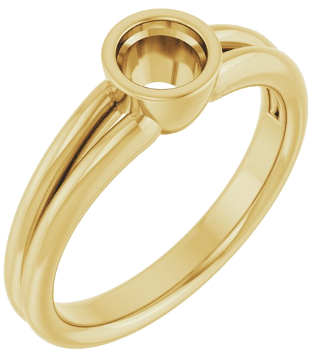 Sužadėtuvių Žiedas „Bezel-Set Solitaire“ 14k yellow gold Round 4.8mm (1)