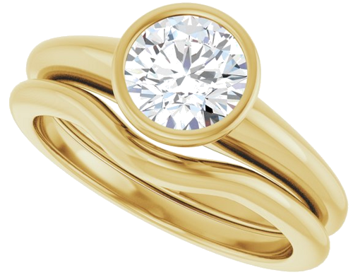 Sužadėtuvių Žiedas „Bezel-Set Solitaire“ 14k yellow gold Round 6.5mm (10)