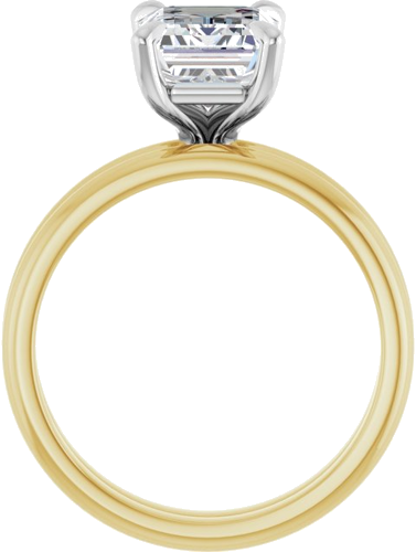 Sužadėtuvių Žiedas „Solitaire“ 18k yellow/white gold Emerald 9mm x 7mm (7)