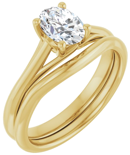 14K Yellow 7x5 mm Oval Solitaire Engagement Ring Mounting (6)