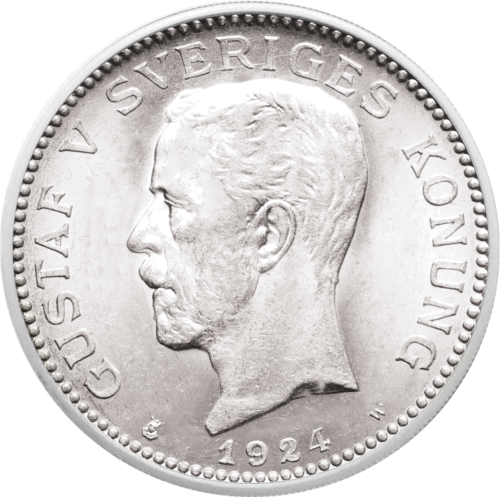 1 Krona Gustaf V (1910-1942) Sweden Silver Coin (1)