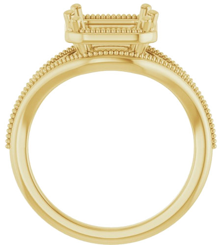 Sužadėtuvių Žiedas „Solitaire“ 14k yellow gold Emerald 10mm x 8mm (2)