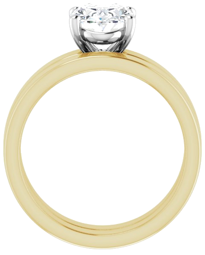 Sužadėtuvių Žiedas „Solitaire“ 14k yellow/white gold Oval 9mm x 7mm (7)