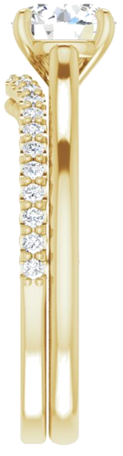 Sužadėtuvių Žiedas „Solitaire Rope“ 14k yellow gold Round 6.5mm (9)