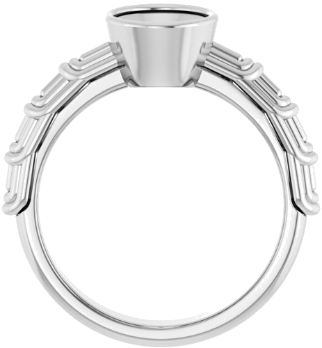 Sužadėtuvių Žiedas „Solitaire“ 585 Baltojo Aukso Oval 9mm x 7mm (2)