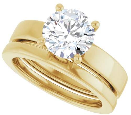 14K Yellow 8 mm Round Solitaire Engagement Ring Mounting (10)