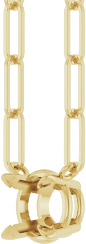 14K Yellow 6 mm Round 4-Prong Claw 18  Necklace Mounting (2)