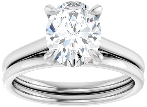 Sužadėtuvių Žiedas „Solitaire“ 950 Platinos Oval 9mm x 7mm (8)