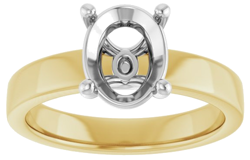 Sužadėtuvių Žiedas „Solitaire“ 14k yellow/white gold Oval 9mm x 7mm (3)