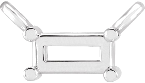 14K White 3x2 mm Straight Baguette Solitaire Necklace Center (1)