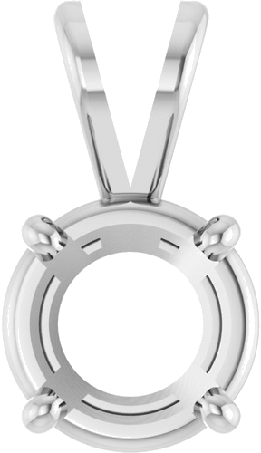 Pakabukas „Round 4-Prong Basket“ 18k white gold Round 6.7mm (1)