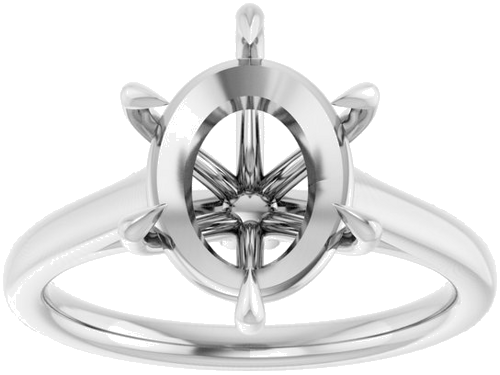 Sužadėtuvių Žiedas „Claw-Pong“ 14k white gold Oval 11mm x 9mm (3)