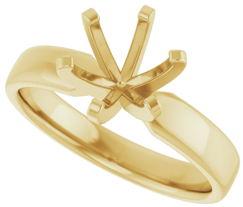 14K Yellow 7.4 mm Round Solitaire Engagement Ring Mounting (5)