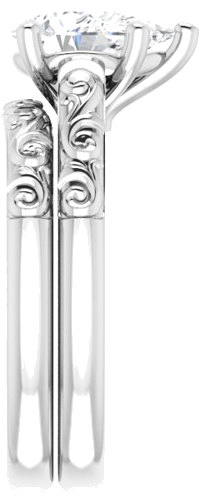 Sužadėtuvių Žiedas „Solitaire“ 14k white gold Pear 9mm x 6mm (9)
