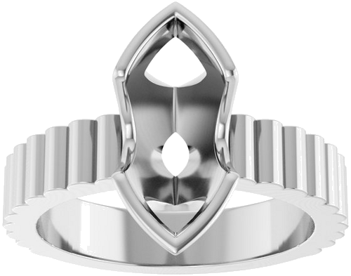 Sužadėtuvių Žiedas „Half-Bezel Solitaire“ 10k white gold Marquise 13mm x 6.5mm (3)