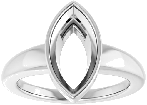Sužadėtuvių Žiedas „Bezel-Set Solitaire“ 10k white gold Marquise 13mm x 6.5mm (3)