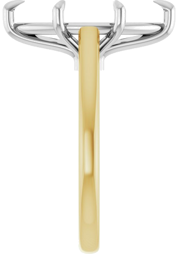 Sužadėtuvių Žiedas „Claw-Pong“ 14k yellow/white gold Marquise 16mm x 8mm (4)