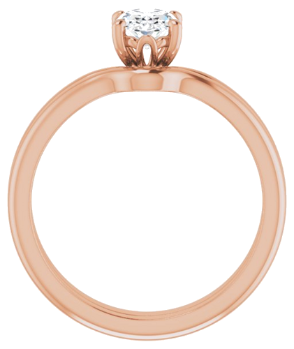 14K Rose 7x5 mm Oval Solitaire Engagement Ring Mounting (7)