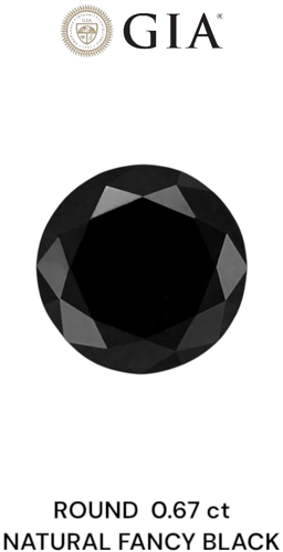 0.67 carat Fancy Black-VVS2 Excellent cut Natūralus Round Deimantas (1)
