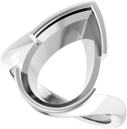 Sužadėtuvių Žiedas „Half-Bezel Solitaire“ 925 Sidabro Pear 15mm x 10mm (5)