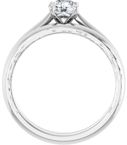 Sužadėtuvių Žiedas „Solitaire“ 10k white gold Round 5.2mm (7)