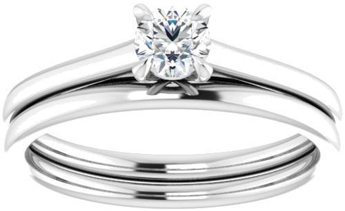 Sužadėtuvių Žiedas „Claw-Prong Solitaire“ 14k white gold Round 4.1mm (8)