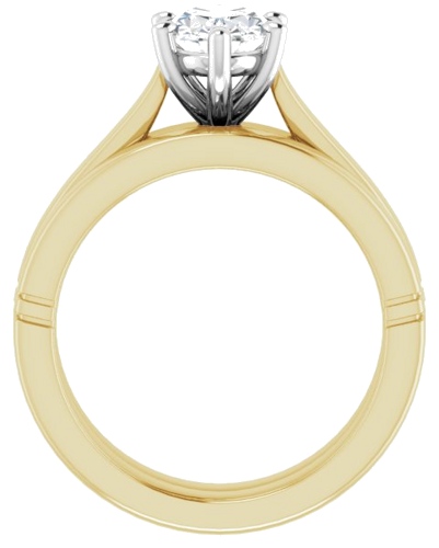 Sužadėtuvių Žiedas „Solitaire“ 14k yellow/white gold Oval 8mm x 6mm (7)