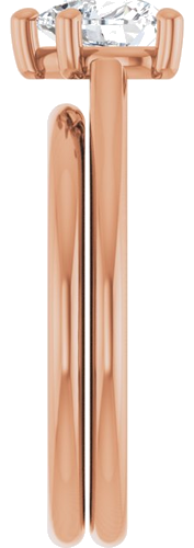 Sužadėtuvių Žiedas 14k rose gold Heart 6.5mm (9)