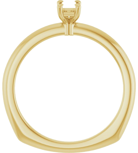 Sužadėtuvių Žiedas „Claw-Prong Euro Shank“ 10k yellow gold Emerald 5mm x 3mm (2)