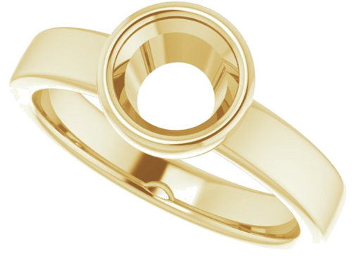 14K Yellow 6.5 mm Round Solitaire Engagement Ring Mounting (5)