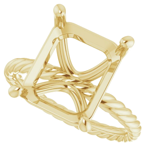 Sužadėtuvių Žiedas „Solitaire Rope“ 14k yellow gold Emerald 12mm x 10mm (5)