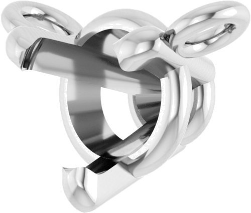 14K White 4 mm Round 3-Prong Necklace Center (2)