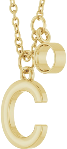 Pakabukas „Accented Initial“ 14k yellow gold Round 3mm (3)