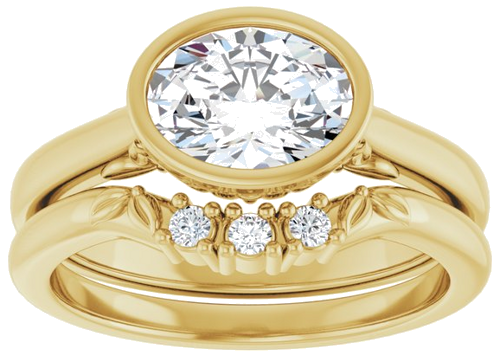 Sužadėtuvių Žiedas „Bezel-Set“ 14k yellow gold Oval 8mm x 6mm (8)