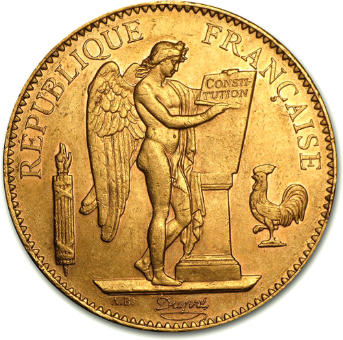 100 Frankų Angelas-Genius (1878-1906) Auksinė moneta Prancūzijos Respublika (1)