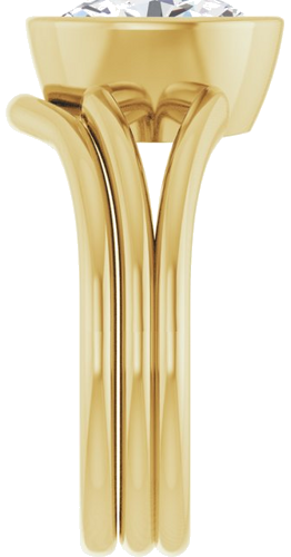 Sužadėtuvių Žiedas „Bezel-Set Solitaire“ 10k yellow gold Oval 10mm x 8mm (9)